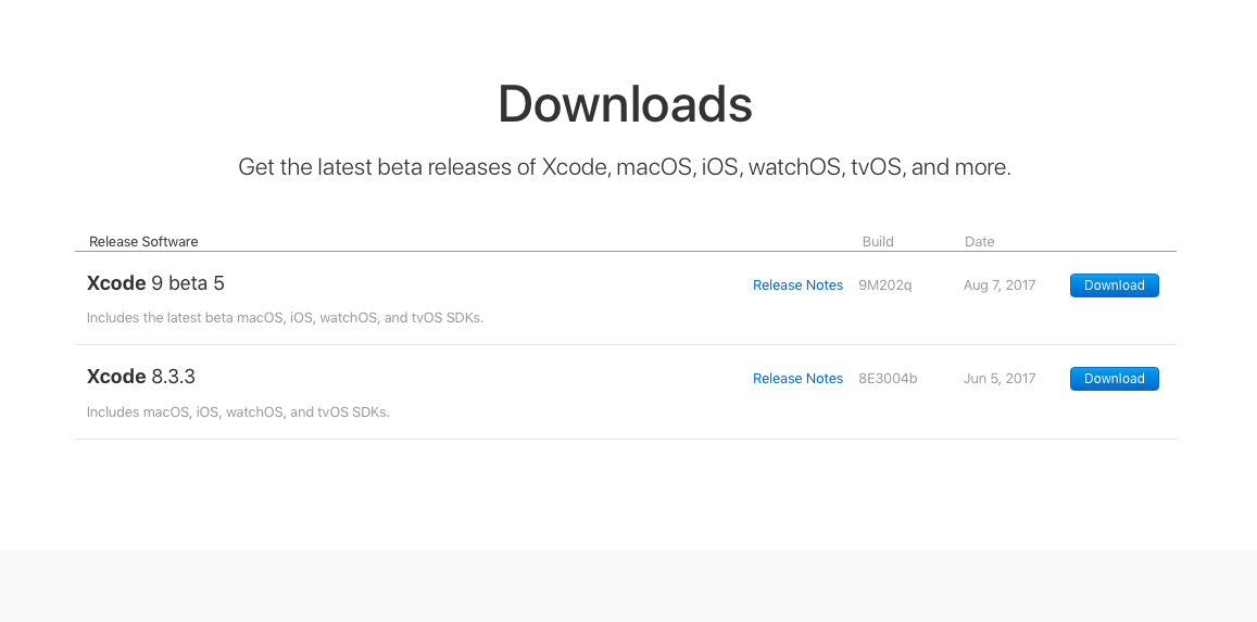 Download xcode dmg without app store